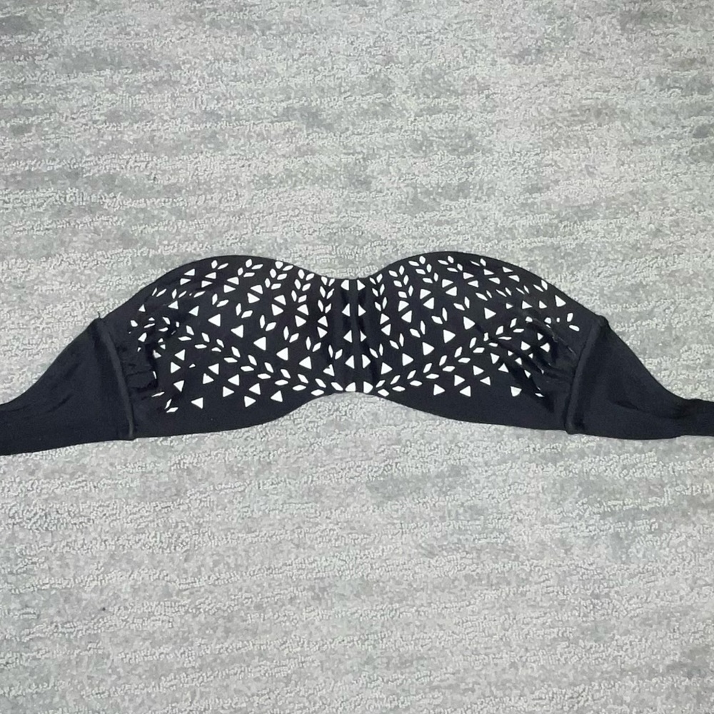 Black and White Cutout Bikini Top